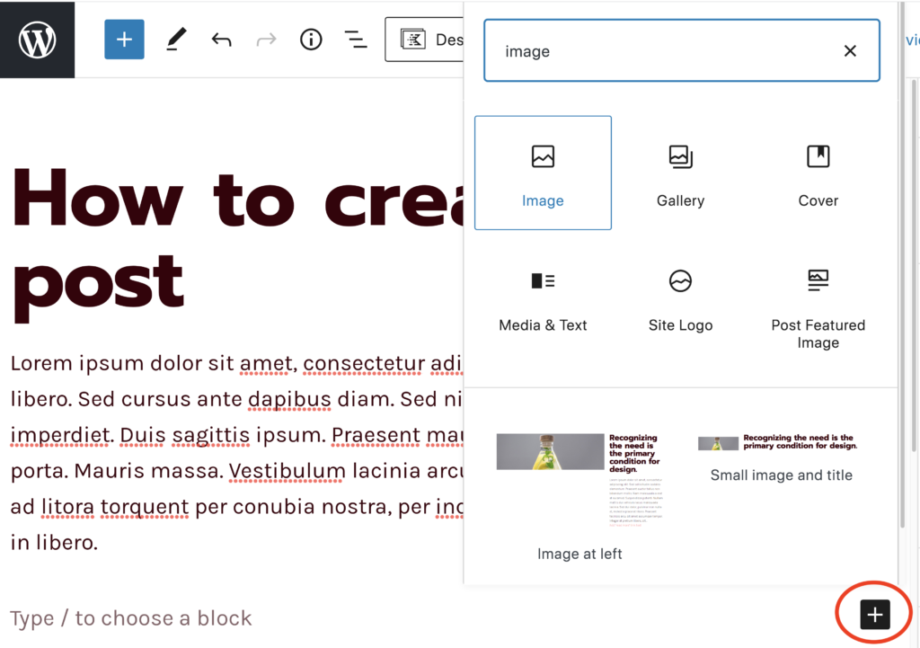 add an image to a blog post in WordPress