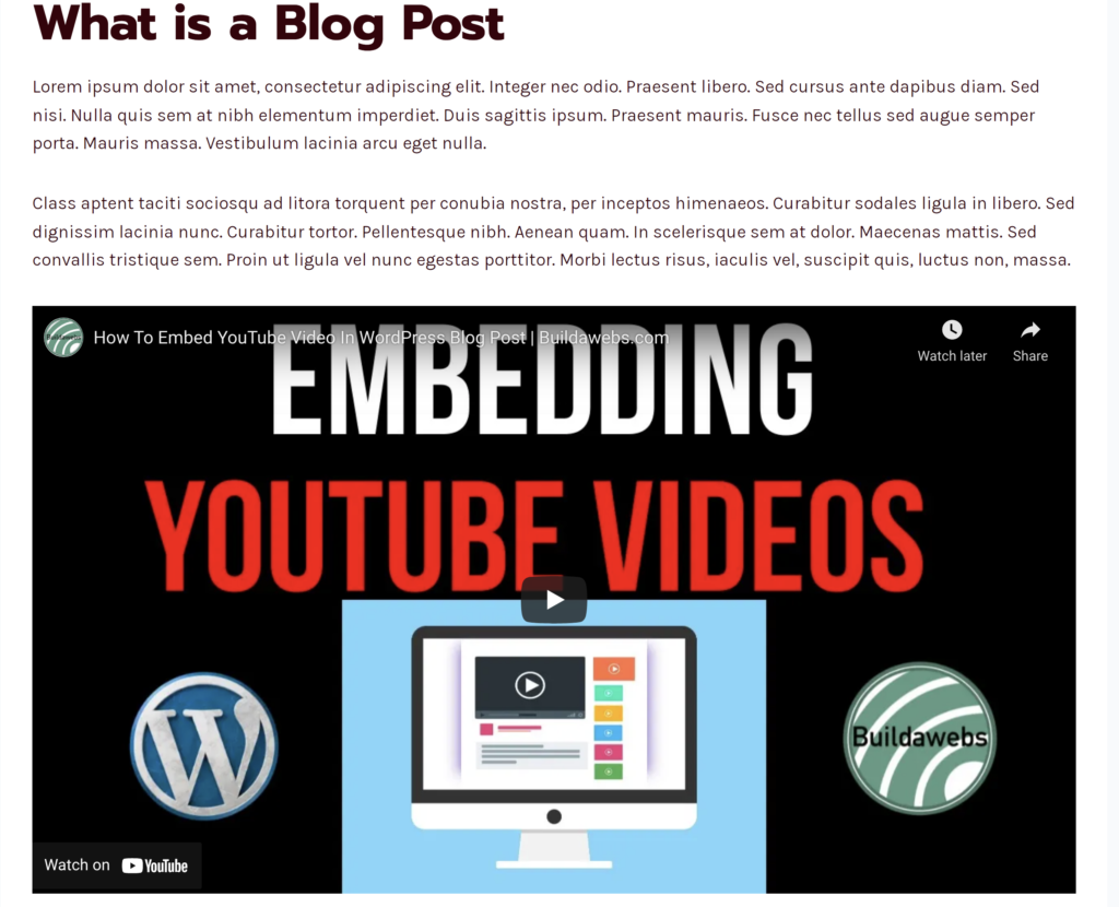 add a YouTube video to a WordPress post