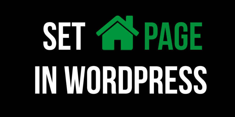 Set Homepage In WordPress