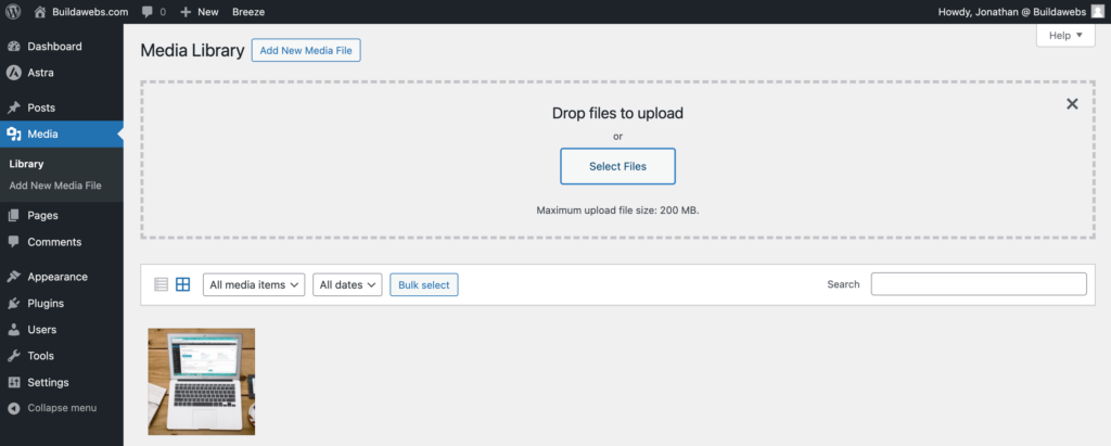 Add Images To WordPress in the Media Library